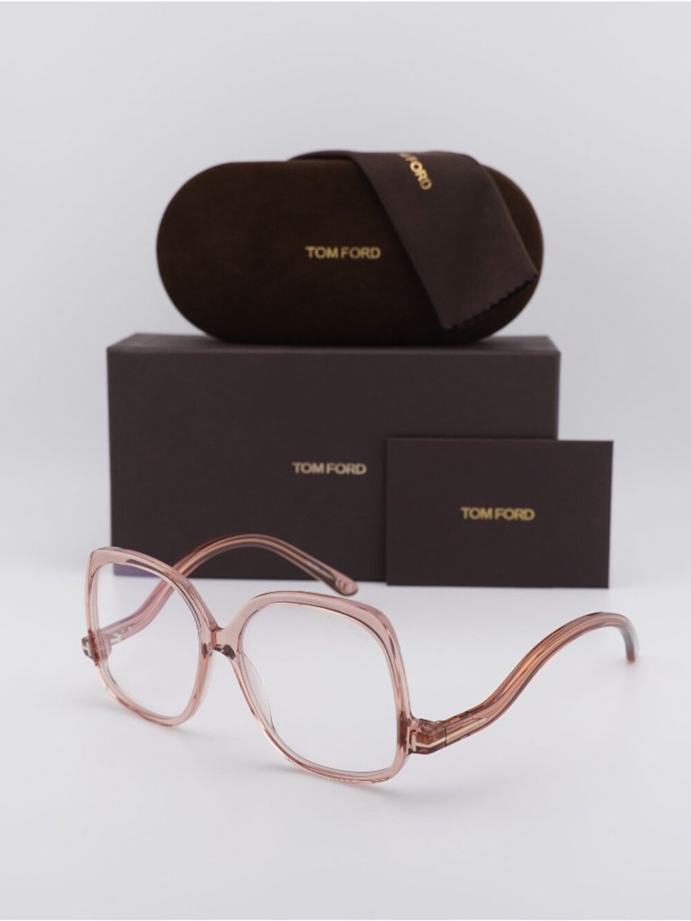 Tom Ford FT5968-B 072 Square Eyeglasses 54mm - Pink / Blue Light Block